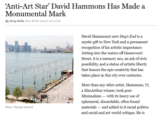 Day's End featured in Vulture