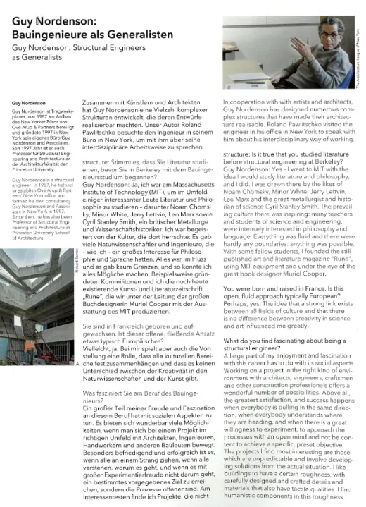 Guy Nordenson: Structural Engineers as Generalists in DETAIL