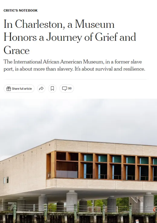 International African American Museum featured in New York Times
