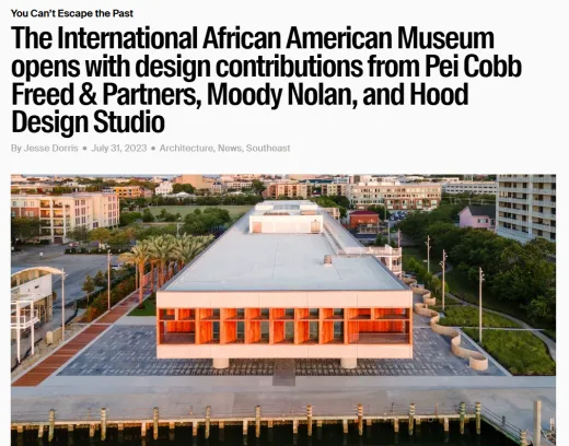 International African American Museum featured in The Architect's Newspaper