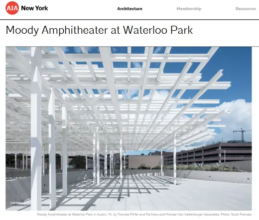 The Moody Amphitheater at Waterloo Greenway receives AIANY Design Award